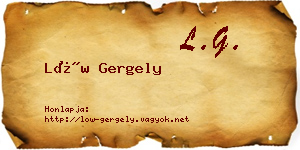 Löw Gergely névjegykártya
